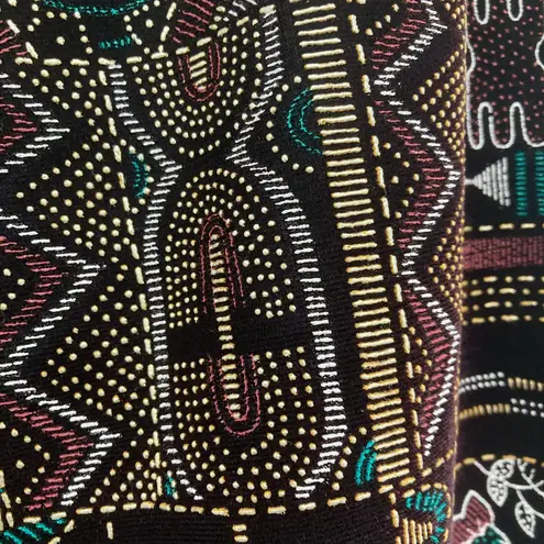 Unique Vintage Michele Leslie 80s Vintage Velvet Vest M Metallic Tribal Boho