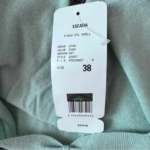 NWT Escada 100% Cashmere Knit Luxury pinch shell Tank Top Sweater size 38 M Size M