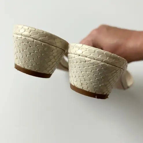 Reformation  Christina Slide Sandal in Almond Snake Emboss Size 7 - Image 5