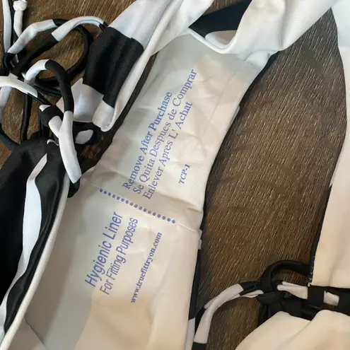Tavik reversible bikini bottom blue black cabana stripe size S New White