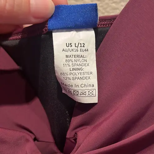 Hilor Plum Purple Wine Swimsuit One Piece Size Large