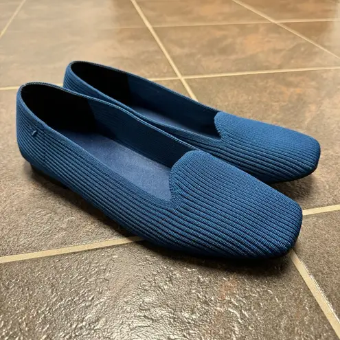 Vintage Blue Vivaia Margot 1.0 Square-Toe Slip On Flats Loafers  EU 38 US 7 7.5