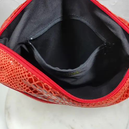 Bags by Pinky Red Patent leather Snakeskin Reptile Convertible Shoulder Bag