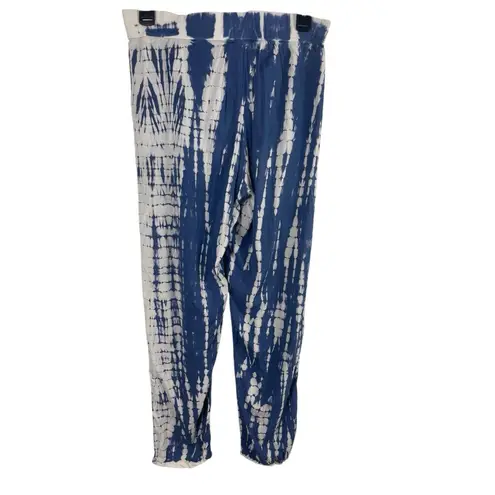 Darah Dahl Women’s Tie Dye Pants Blue White Boho Lounge Casual Lightweight M Size M