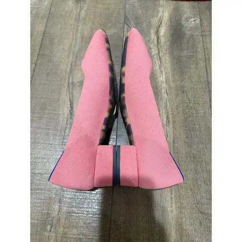 Rothy's NWOT The High Point Tulip Block Pink Knit Pointed Toe Women Shoes Sz 11