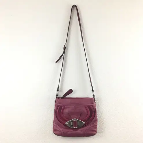 B Makowsky Magenta Crossbody Bag