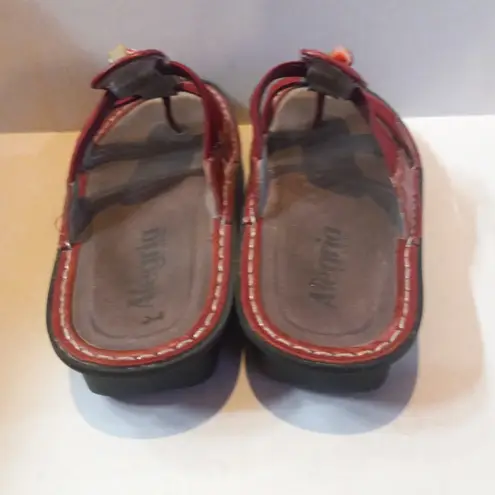 Alegria PISA Slip On Sandals-Sz 37/7-Puka Shells-Elastic Side Straps-Mini Rocker