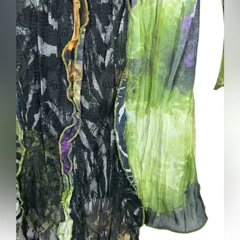 Alberto Makali Alberto Makali Y2K Whimsigoth Sheer Moody Witchy Sequin Asymmetric Top Medium