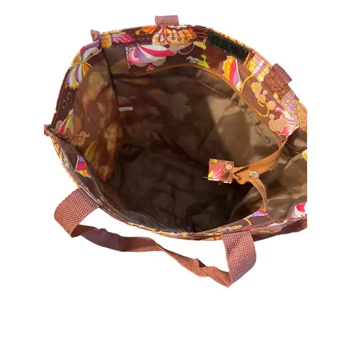 Butterfly Print Brown Tote Bag Zip Top Easy Wipe Clean Lunch Diaper Coin Purse