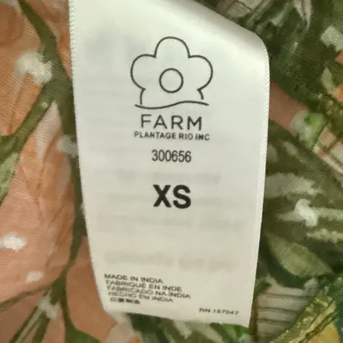 Farm Rio Caipirinha Ruffled Flutter Sleeve Blouse Multicolor Size XS