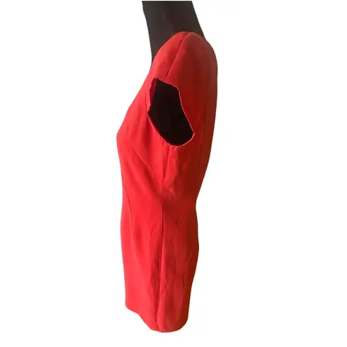 Tahari Red Knee-Length Sheath Dress – Classic Elegance, Minor Spots