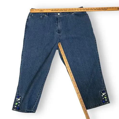 80s 90s Vintage Hearts of Palm rhinestone embellished denim jean suit Blue Size undefined