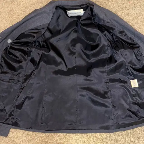 Hugo Buscati Skirt Suit Double Breasted Blazer Career Gray wool made in USA Sz 6