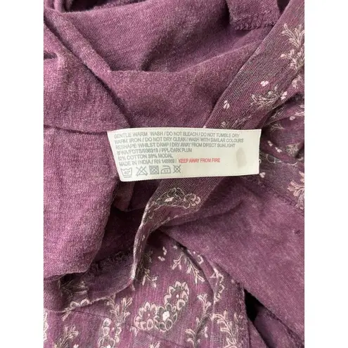 Fat Face UK Purple Floral Short Sleeve Shift Dress Size 12 Boho Pockets