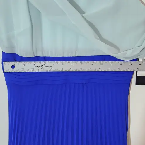 Sangria Sleeveless Blue Maxi Dress with Pleated Skirt Size 6 NWT