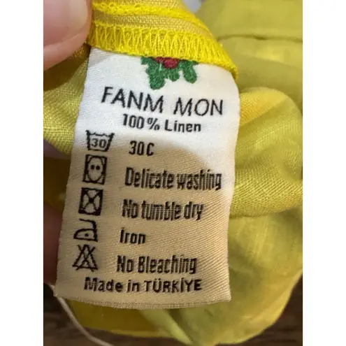 Fanm Mon Yamile Floral Embroidered Halter Tie Neck Midi Dress Size XS