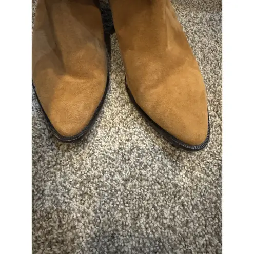 Schutz Brown Suede Leather Zip Ankle Boots Womens Size 9 B