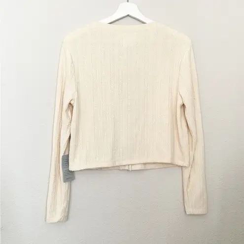 Saylor NWOT Cableknit Cropped Ivory Cardigan