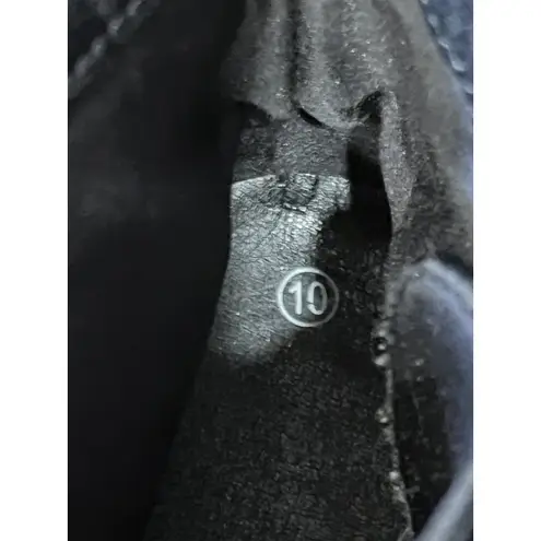 Black Combat Boots Womens Size 10 Chunky Heel Lace Up All Man Made Materials