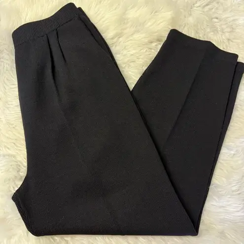 St. John Basics Black Straight Wide-Leg Knit Pants Size 8