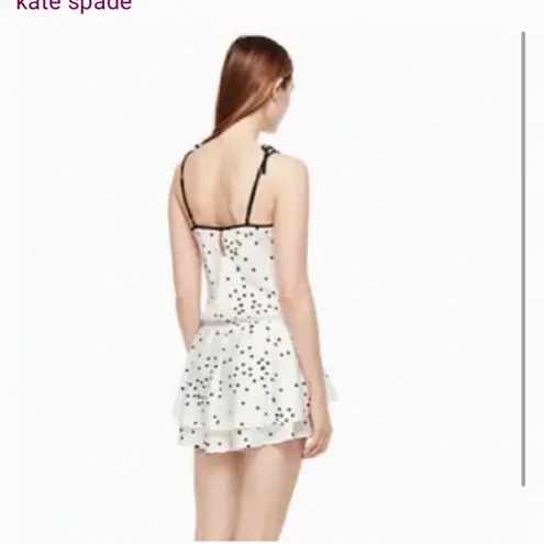 Kate Spade Nwot dream a little dream polka dot spring teddy satin ruffle bow romper spring - Image 2