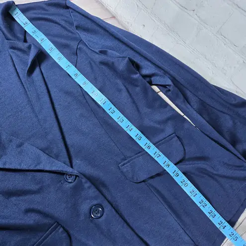 Attitude Unknown Womens Blazer XL Navy Blue Knit Career Office Work Casual