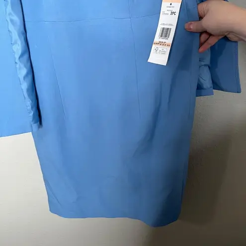 Le Suit Petite 2-Piece Pale Blue Dress Suit With Jacket Size 2P Womens Business