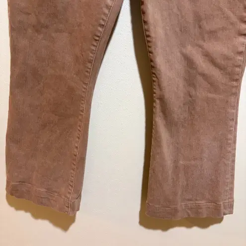 Veronica Beard Carson Ankle Flare High Rise Jeans Tan Sierra Brown