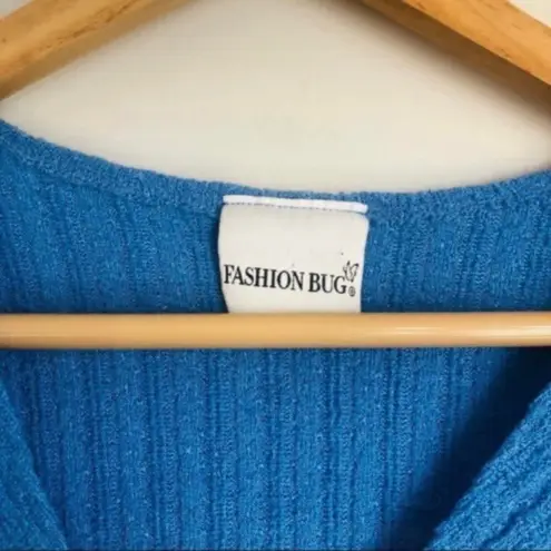 Fashion Bug Vintage Blue Y2K Criss Cross Lettuce Ruffle Blouse Shirt Peplum Babydoll Textured