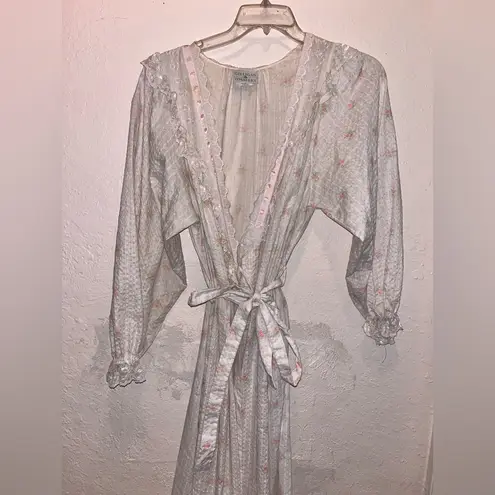 Vintage Lace Floral Romantic Women's Robe Pink Size undefined