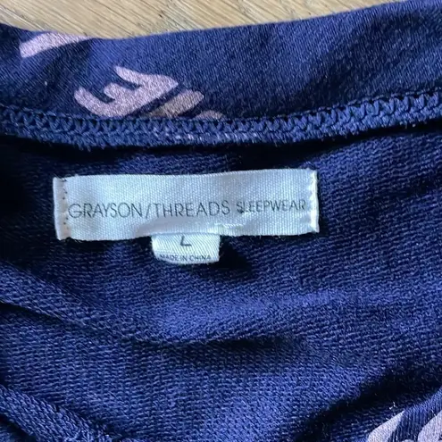 Grayson Threads  Blue Love Quotes Shorts & Long Sleeve Pajama Set Size Large