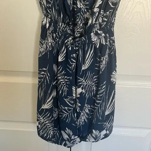 Blue and White Tropical Tie Fiji Romper Size M Size M