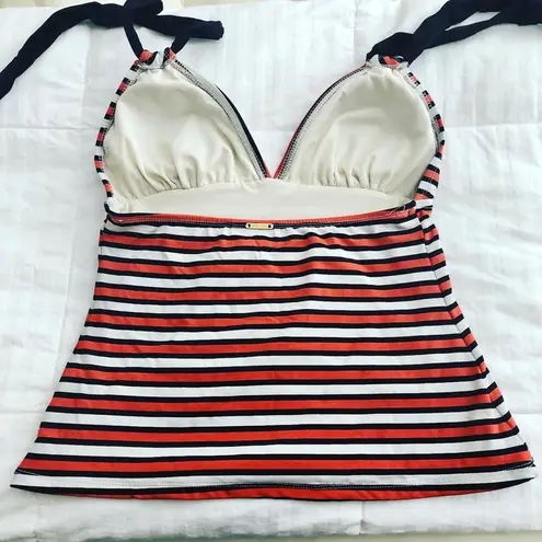 Anne cole  Signature Tankini Retro Stripe Top Black Orange Women's Size S