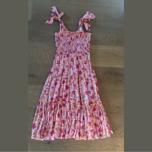 Poupette St. Barth triny ruched floral midi dress