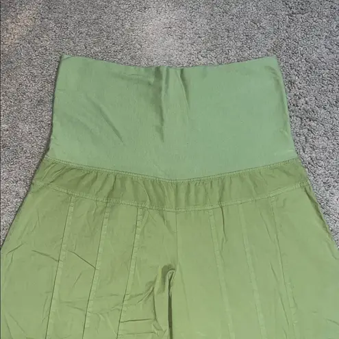 XCVI Wearables Foldover Flare Wide Leg Palazzo Pants Green Large