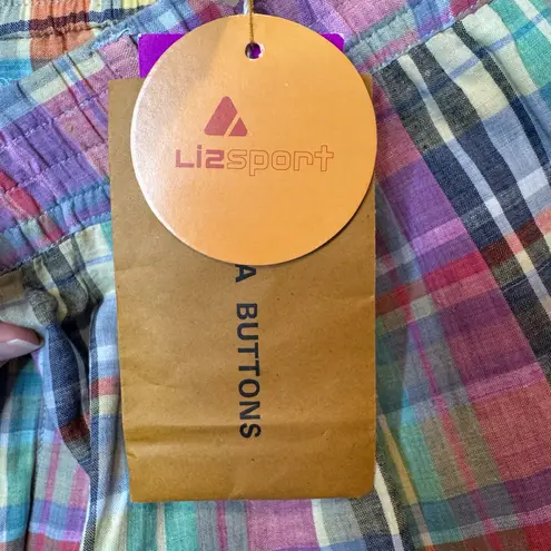 Liz Sport Plaid Shorts Vintage Dead Stock Country Club Golf Size Large New!