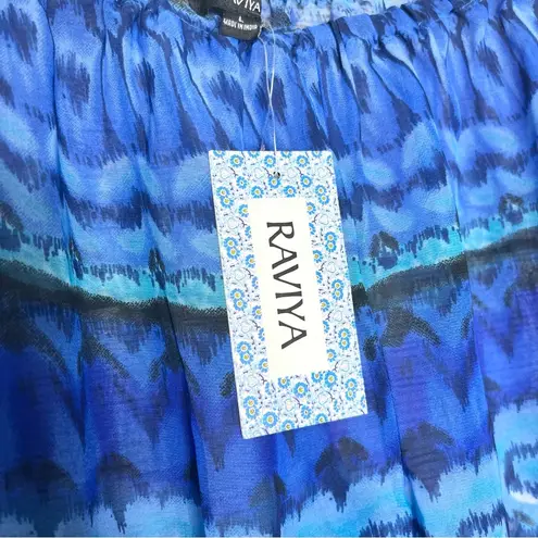 NWT Raviya Sheer Blue Boho Swim Cover Up Wide Leg Beach Palazzo Pants Size Large
