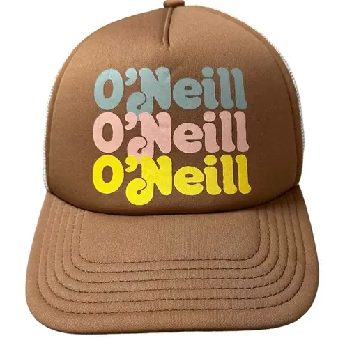 O'Neill Vintage O’Neill Trucker Hat Brown Beach California Retro Logo Spell Out Surf