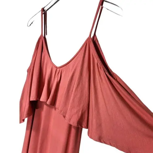 Rachel Pally NWT Ruffle Overlay VNeck Midi Dress in Chipotle