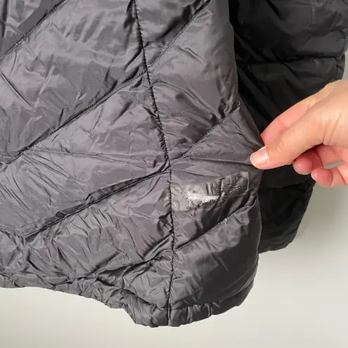 TREW Super Down Sweater Jacket Black Purple 850 Fill Power Women's Size Medium