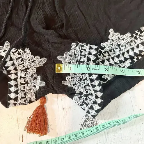 Raga Beaded Embellished Embroidered Gauzy Boho Pull On Shorts Medium Coverup