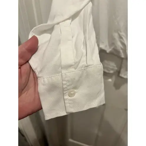 Lou & grey  LOFT White Faux‎ Wrap Long Sleeve Top Lyocell Women’s Size Large