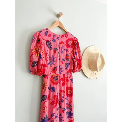 Rhode | Ester Midi Dress in Rouge Akiko | Pink Floral | Sz 2