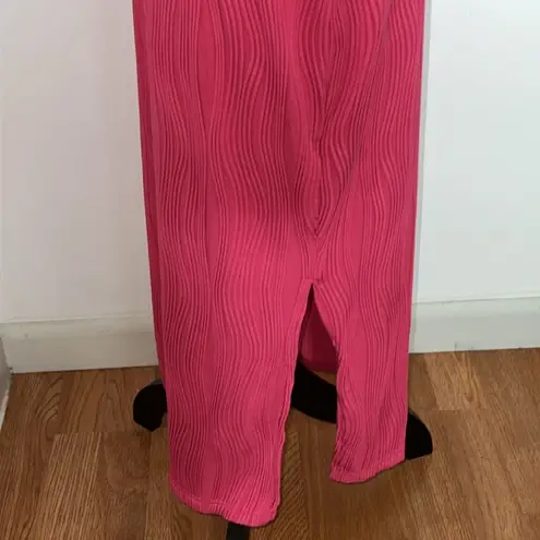 Hot Pink One Shoulder Thigh Slit Dress Size L