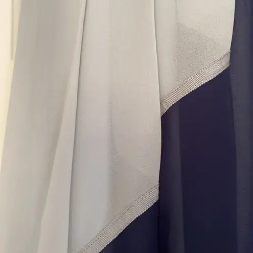 Downeast Collection navy and blue A-line skirt.