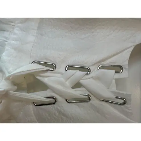 BHLDN Chloe Puff Sleeve White Jacquard Mini Dress NWT Size Small