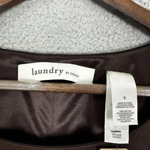 Laundry by Shelli Segal Laundry By Design Dress Womens 6 Brown‎ Long Sleeve Belted Wrap Slinky Ruched