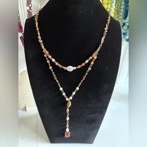 The Pioneer Woman Gold and Turquoise Necklace with Beaded Charm