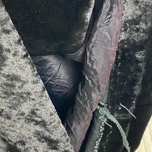 Vintage 80s Black Crushed Velvet Swing Coat Grunge Art Student NYC Drama AS IS Size L