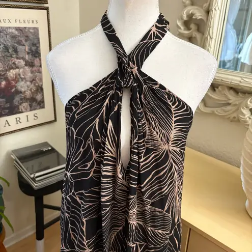 Elan Women's Halter Neck Cover-Up Maxi Dress Tropical Print Size XL NWT